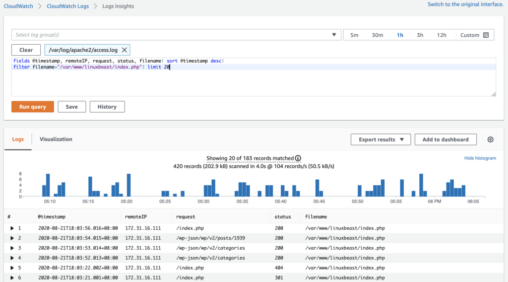 Audit log query