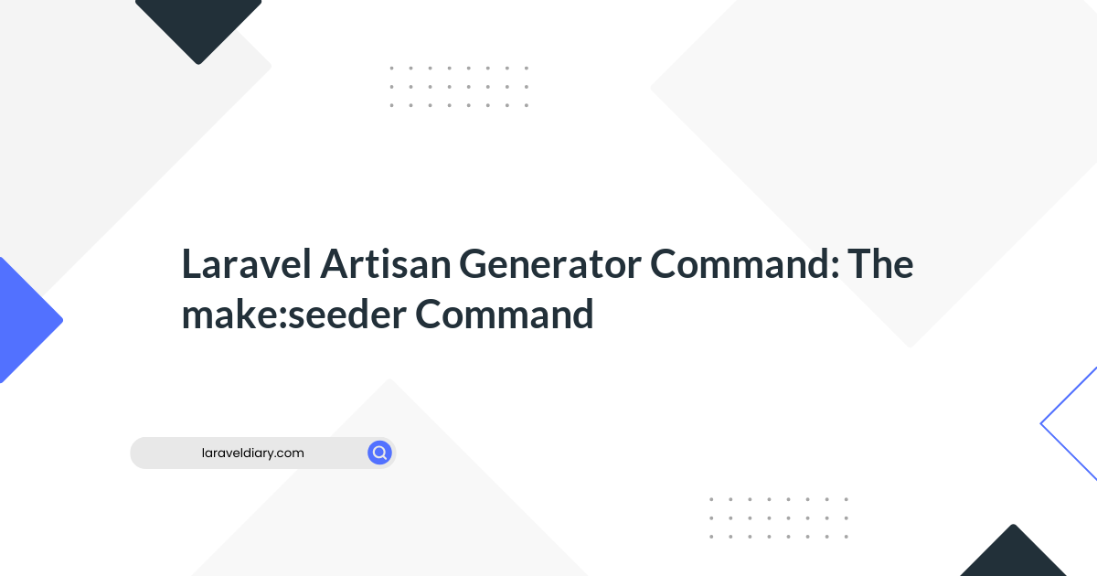 laravel php artisan make seeder